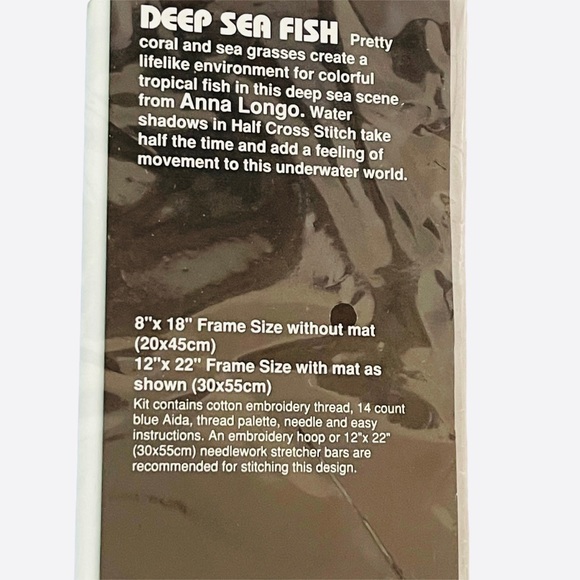 Vintage 1991 Nautical Dimensions “Deep Sea Fish” Counted Cross Stitch Kit - Picture 4 of 7